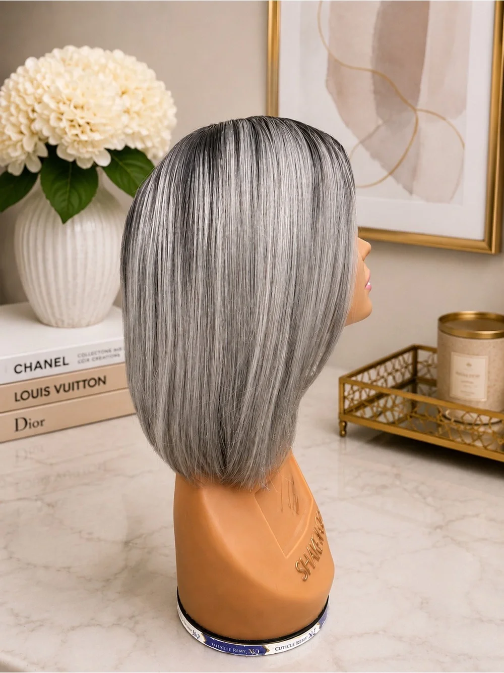 Mane Concept Melanin Queen Pluto SR2/Misty Gray Lace Front Wig EUC Rare Color